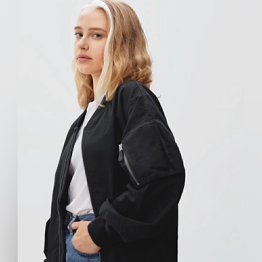 NWT Everlane The Bomber Jacket in Black Size XS - Picture 12 of 13